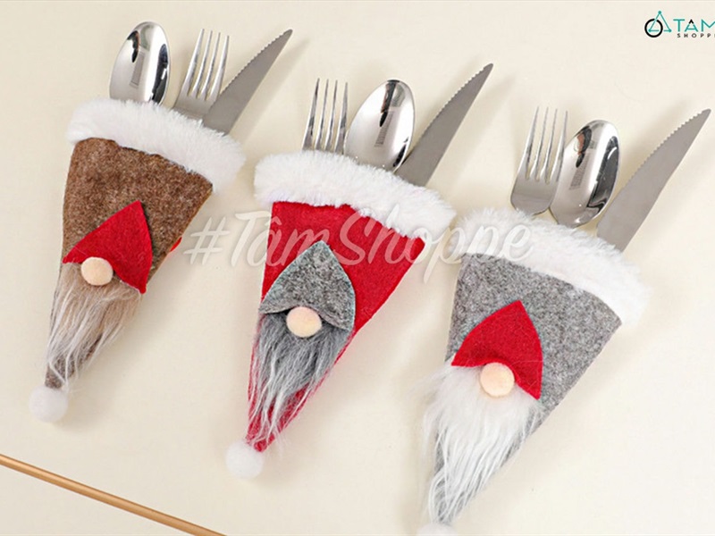 Nón Noel thần lùn mini Decor bàn tiệc ĐK 10cm [Vải nỉ - Nhiều màu] NON-X-10